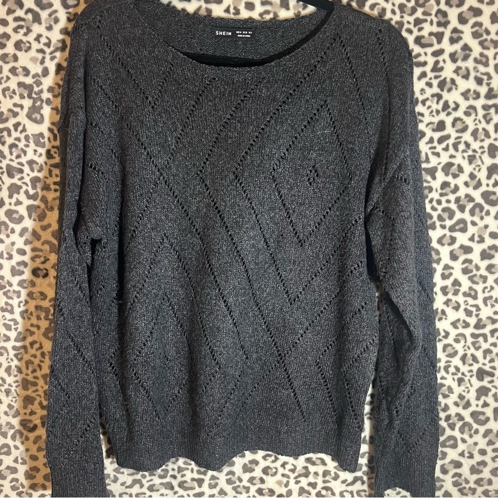 SHEIN Charcoal Knit Top